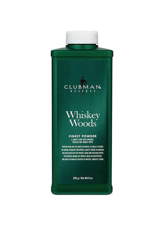 Clubman Reserve Whiskey Woods Powder, 9 OZ - Masculine Scented Body Powder