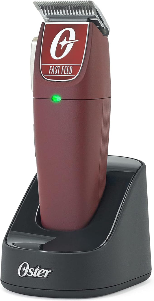 Oster Professional Fast Feed Cordless Clippers, Burgundy